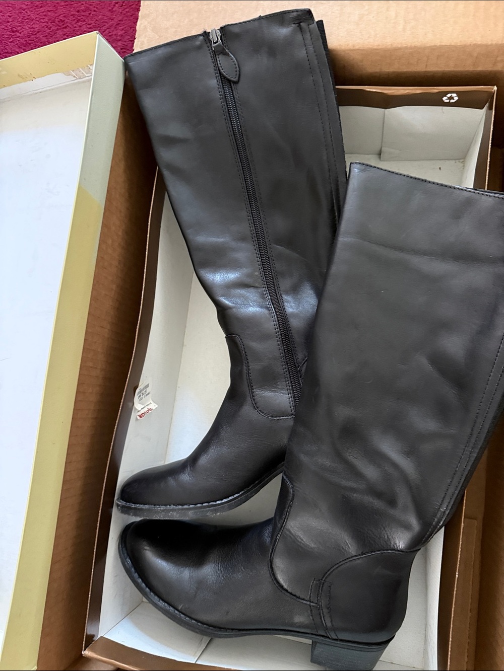 Franco Sarto Tall Leather Riding Boots in Black